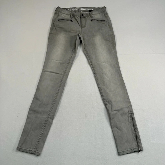 Dkny City Skinny Jeans Womens Size 2 Gray Wash Mid Rise Zipper Stretch - Picture 2 of 16